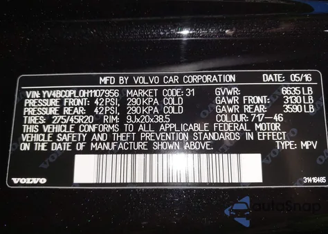 2017 Volvo Xc90 Hybrid T8 Inscription from USA, damaged, VIN YV4BC0PL0H1107956